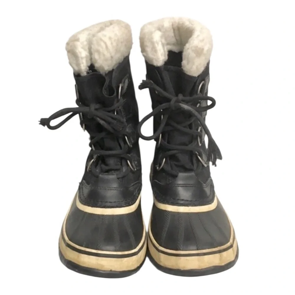 SOREL Women's Carnival Black Waterproof Snow Boots Size 6 - Picture 2 of 7
